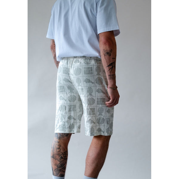Denim project DPPrinted Linen Relaxed Shorts Shorts 728 Objects Print