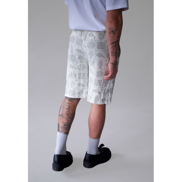 Denim project DPPrinted Linen Relaxed Shorts Shorts 728 Objects Print