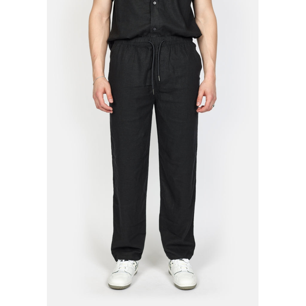 Denim project DPBaggy Linen Blend Pants Pants 001 Black