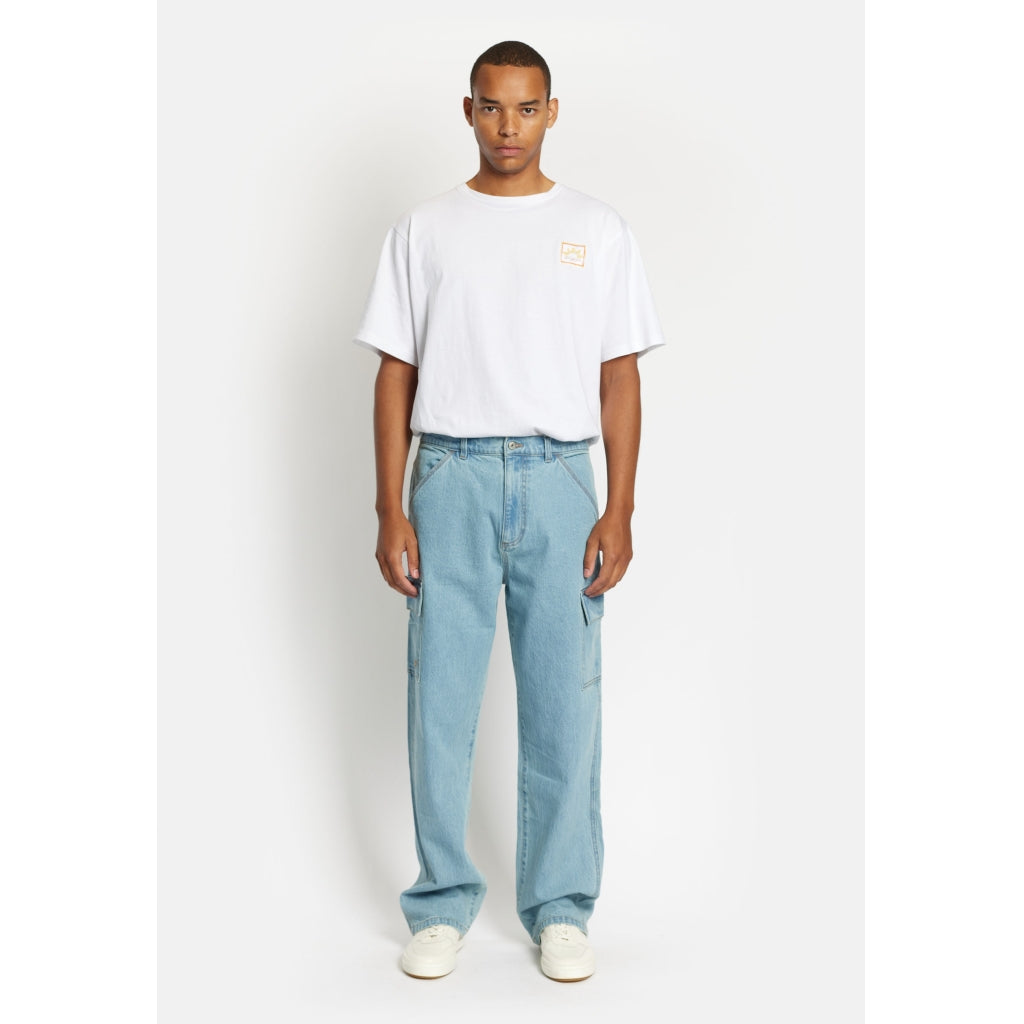 Denim project DPCARGO LOOSE JEANS Jeans 678 Light Blue Washed