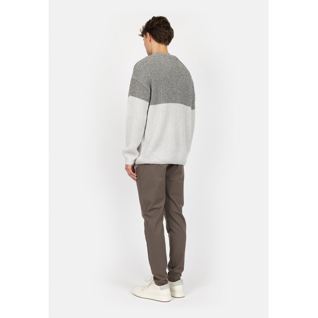 Denim project DPKnitted Colorblock Sweatshirt Knit 620 Glacier Grey Melange