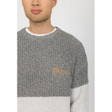 Denim project DPKnitted Colorblock Sweatshirt Knit 620 Glacier Grey Melange