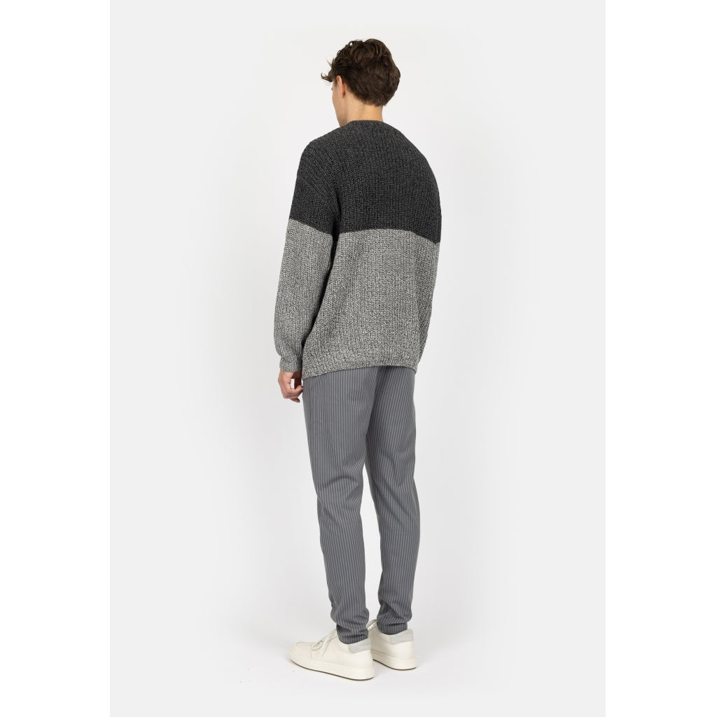 Denim project DPKnitted Colorblock Sweatshirt Knit 642 Dark Shadow