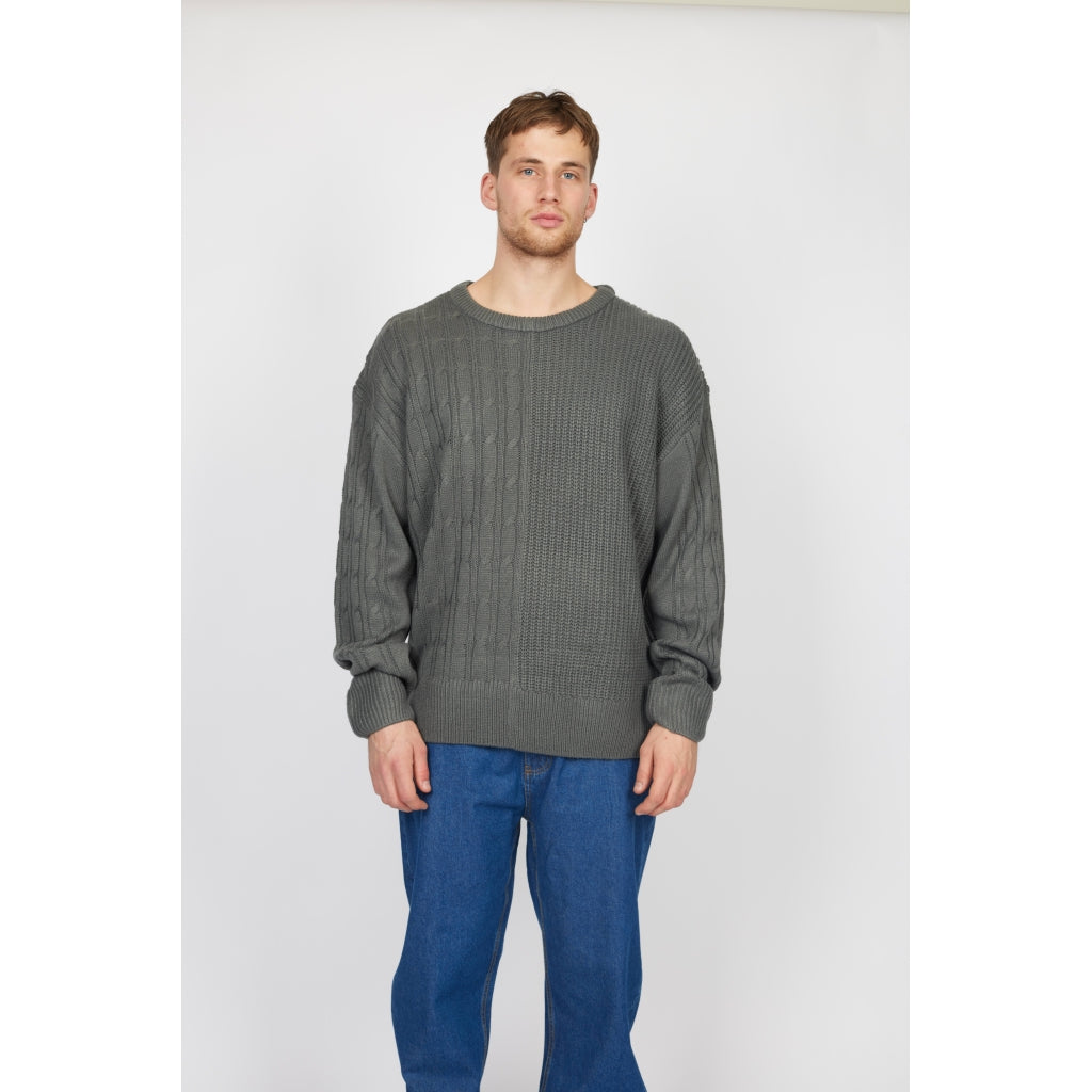 Denim project DPKnitted Combined Sweatshirt Knit 003 Grey