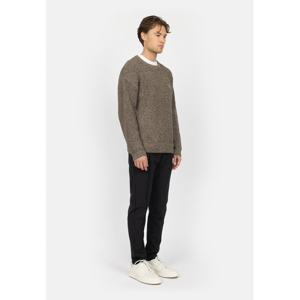 Denim project DPKnitted Oversized Logo Sweatshirt Knit 640 Turkish Coffee