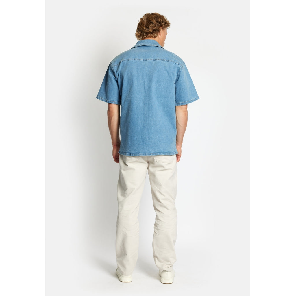 Denim project DPLoose Short Sleeve Denim Shirt Shirts 678 Light Blue Washed