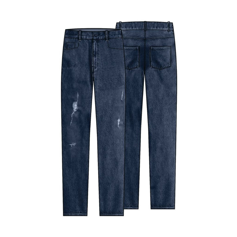 Denim project DPMR RED Super Stretch Blue Wash Destroy Jeans 316 Blue Denim Wash