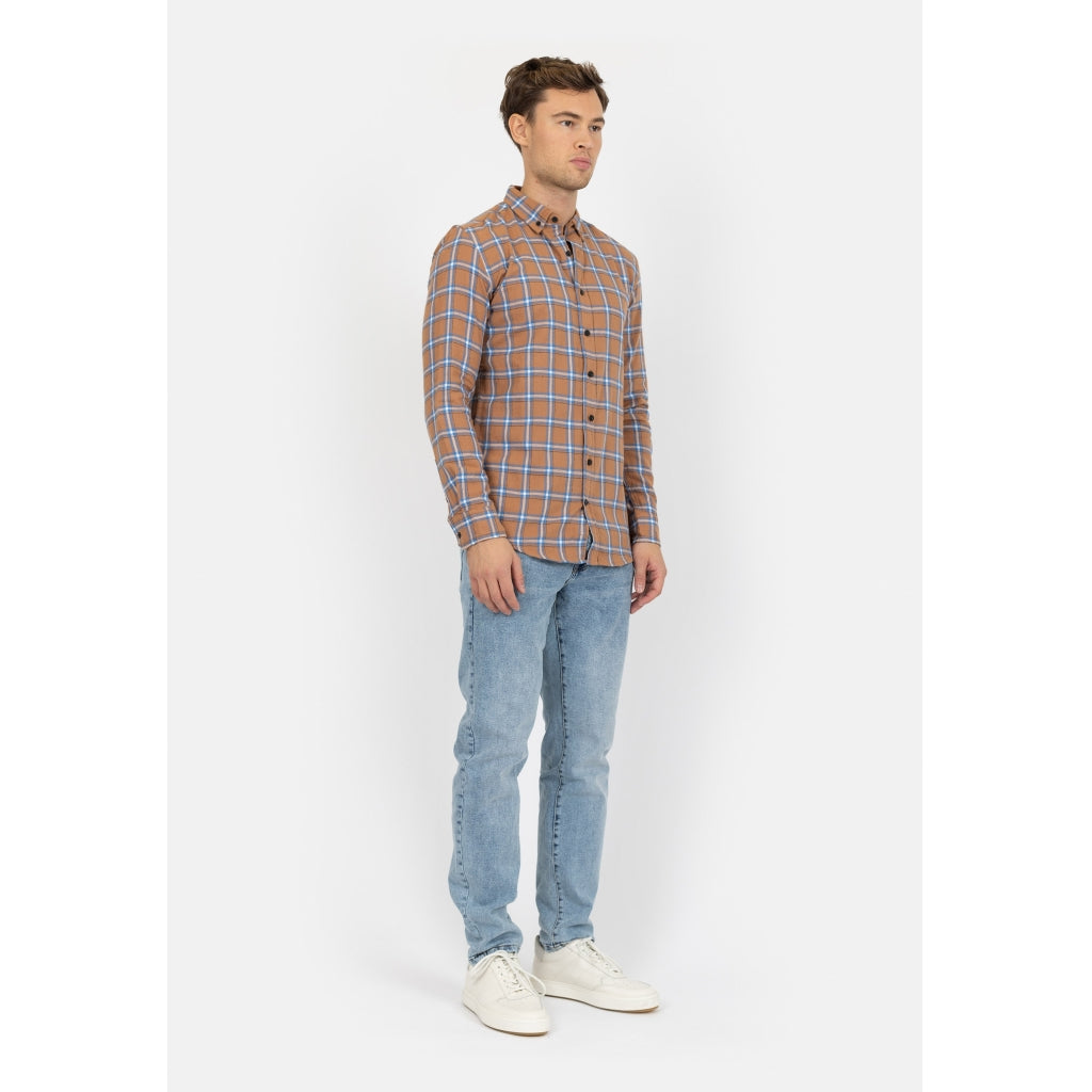 Denim project DPNEW CHECK SHIRT Shirts 475 Camel Check