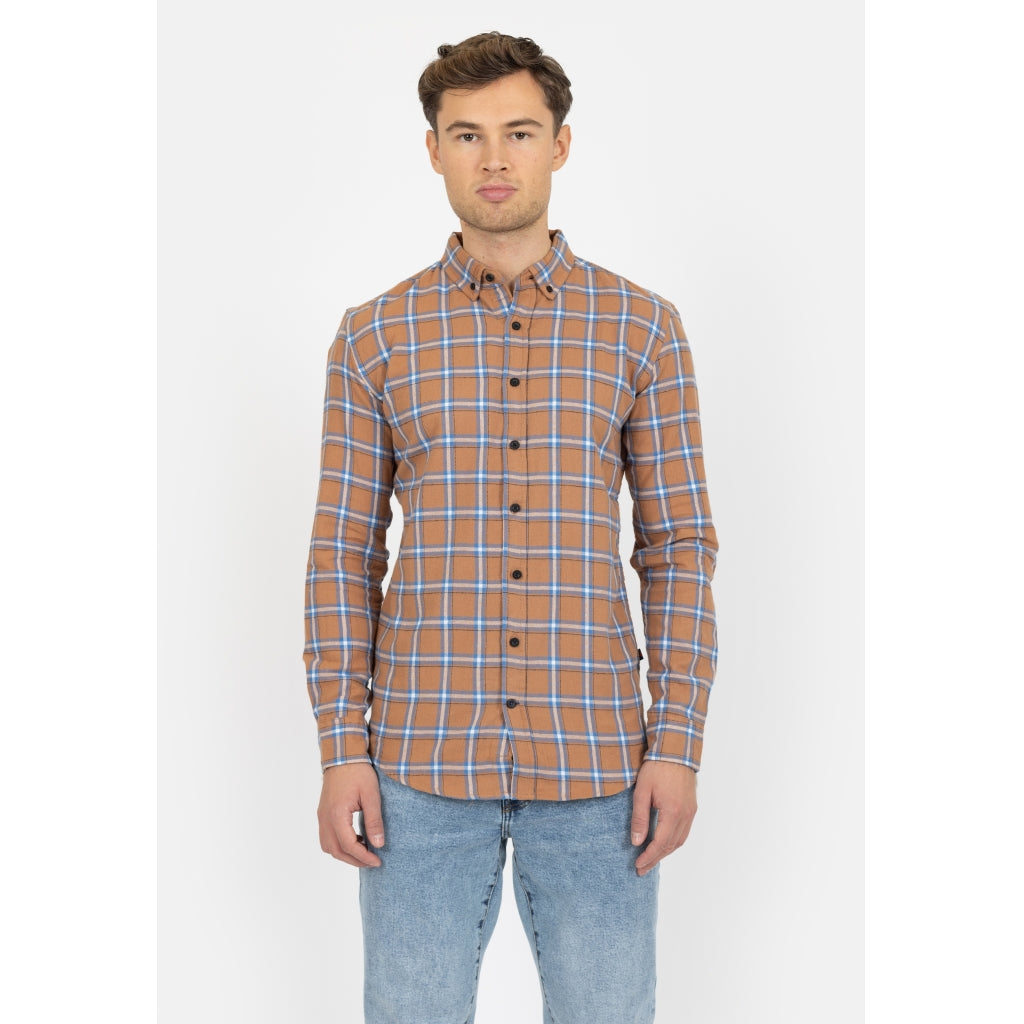 Denim project DPNEW CHECK SHIRT Shirts 475 Camel Check