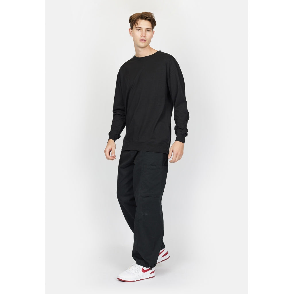 Denim project DPPanda Oversized LS Tee T-Shirt 001 Black