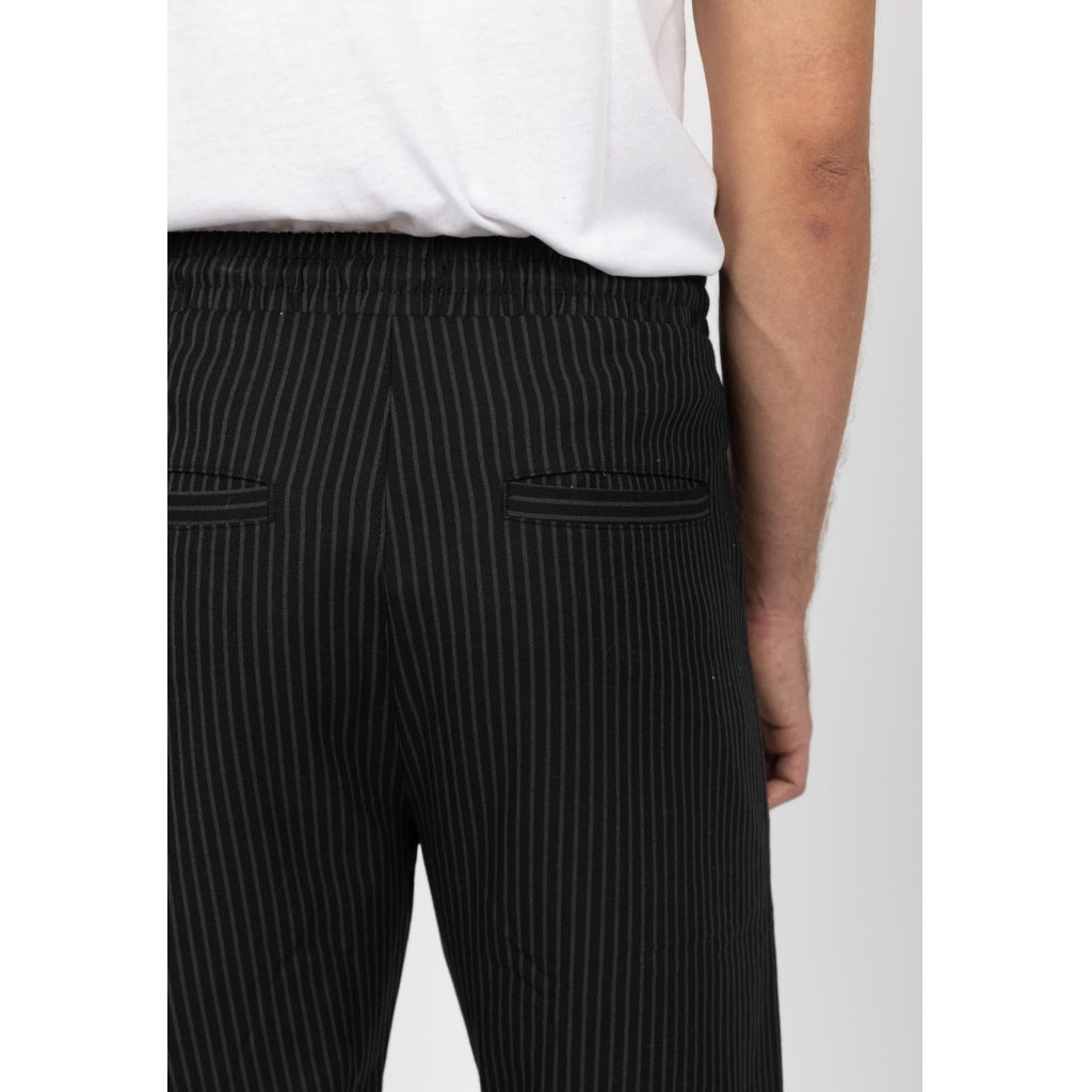 Denim project DPPinstripe Seam Detail Pants Pants 582 - Black/Grey Pinstripe