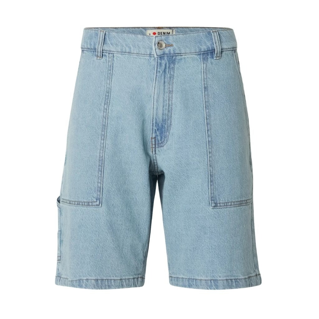 Denim project DPUTILTY LOOSE SHORTS Shorts 678 Light Blue Washed