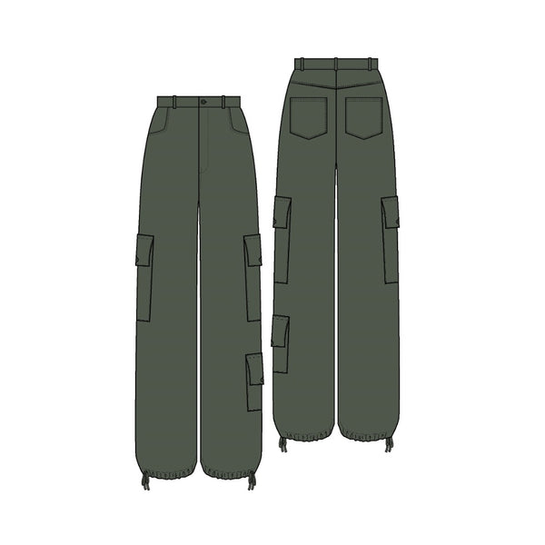 Denim project DPWLoose Cargo Twill Pants Pants 724 Thyme
