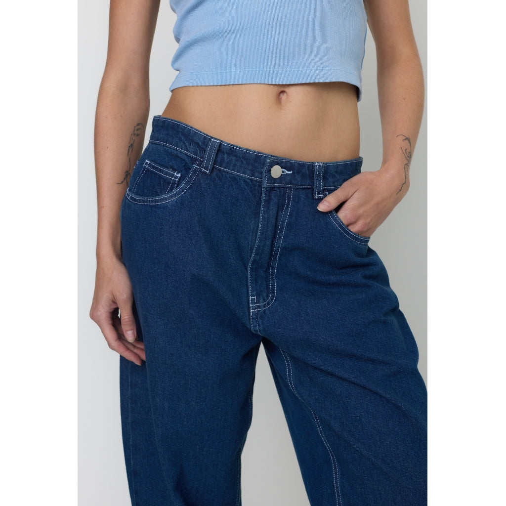 Denim project DPWMid Rise Loose Yoke Jeans Jeans W720 Mid Blue Wash
