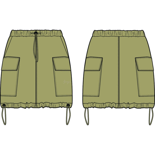 Denim project DPWMini Parachute Skirt Skirt W115 Olive Gray