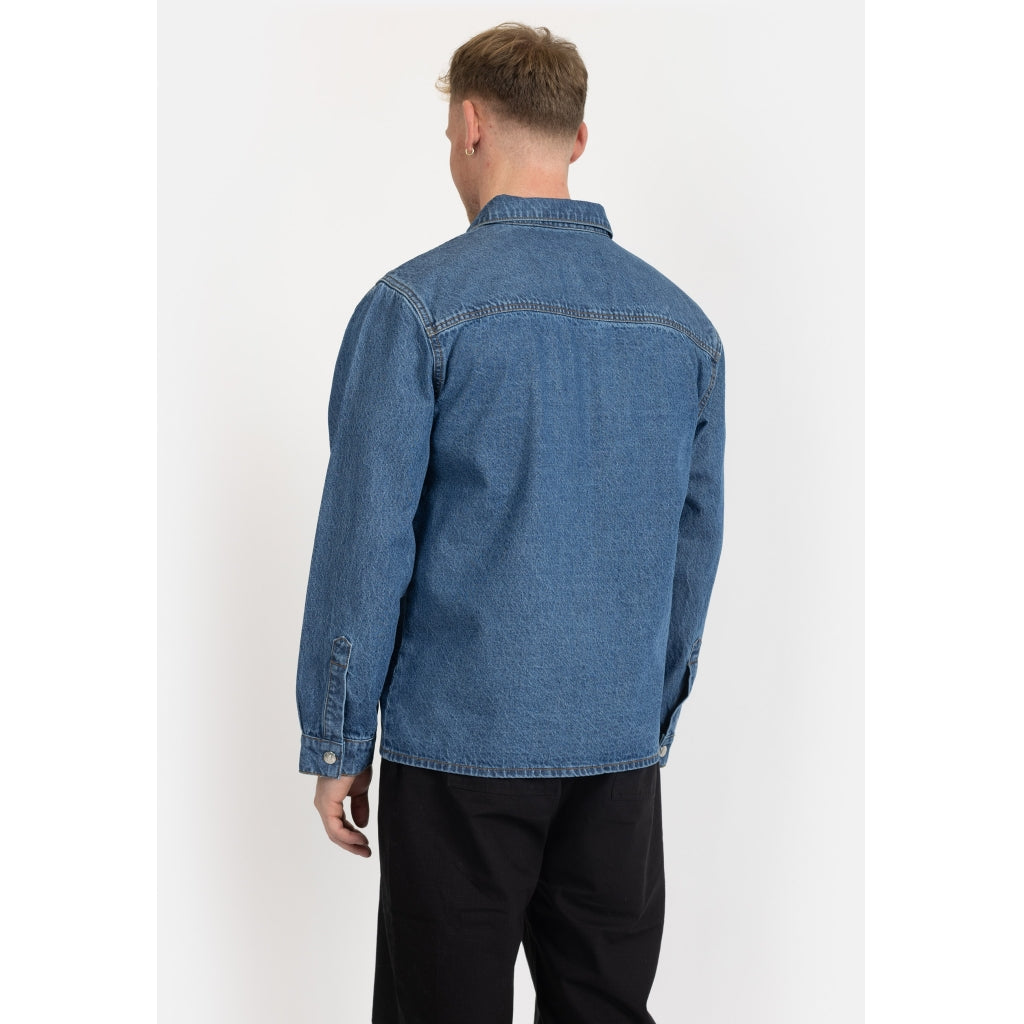 Denim project DPWORKER DENIM OVERSHIRT Shirts VI701 Mid Blue