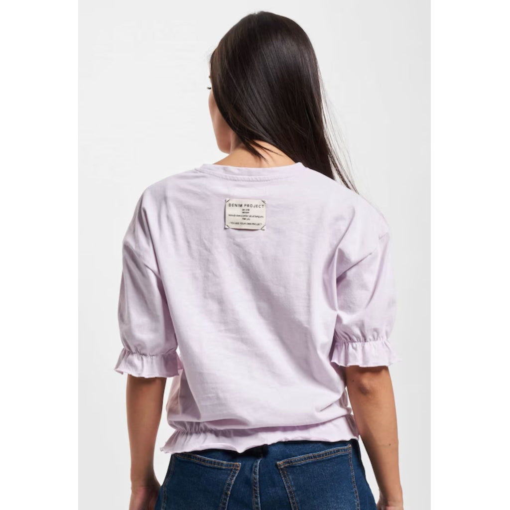 Denim project DPWShirred T-Shirt T-Shirt W074 Lilac Lavender Fog