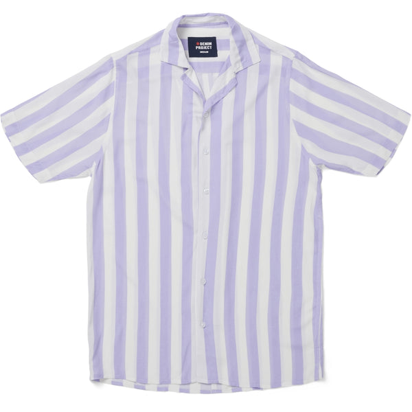 Denim project DP KIKO SS SHIRT Shirts 216 White w. Lavender Stripes