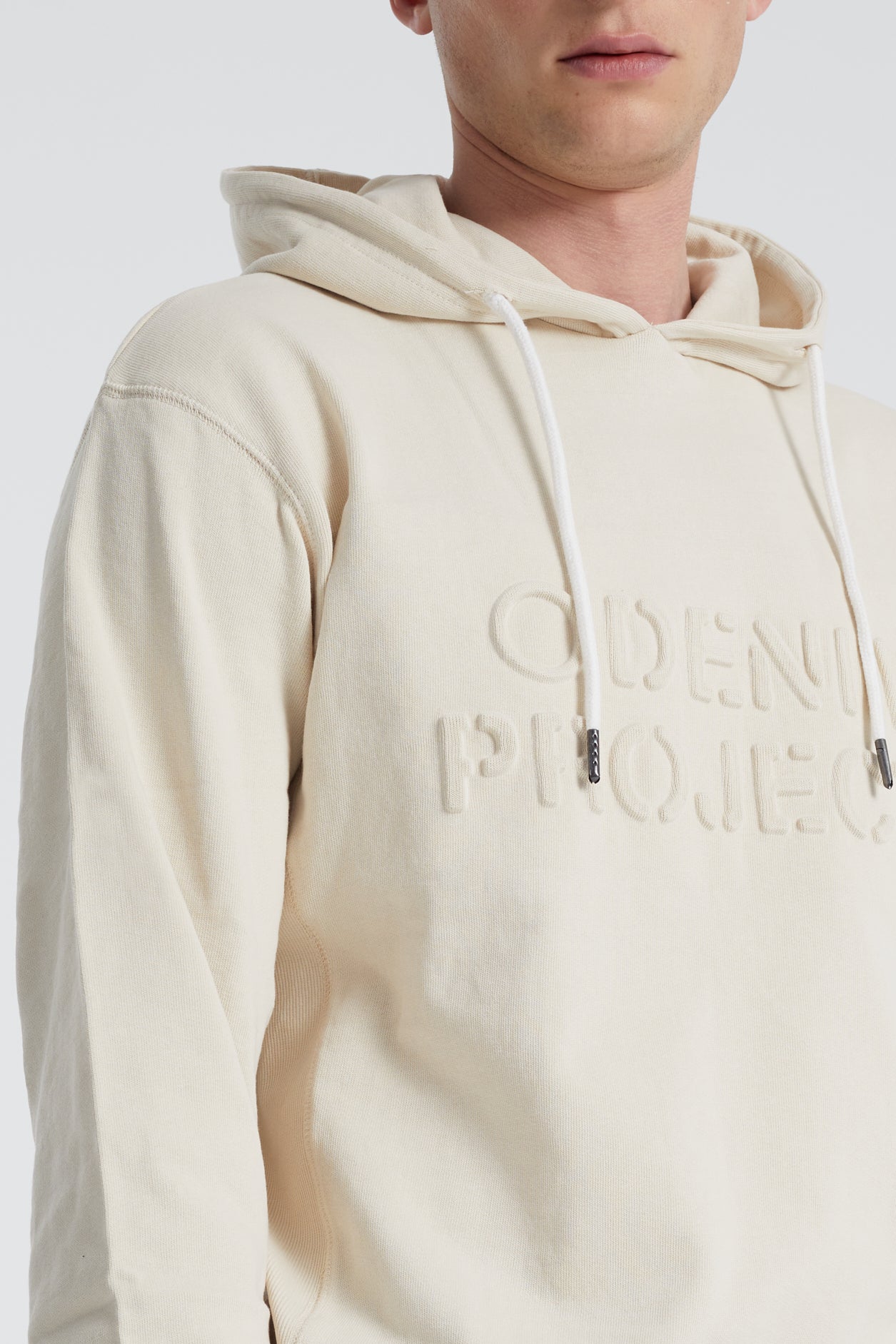 Denim project Logo Airjet Organic Hoodie Sweat 128 Ivory