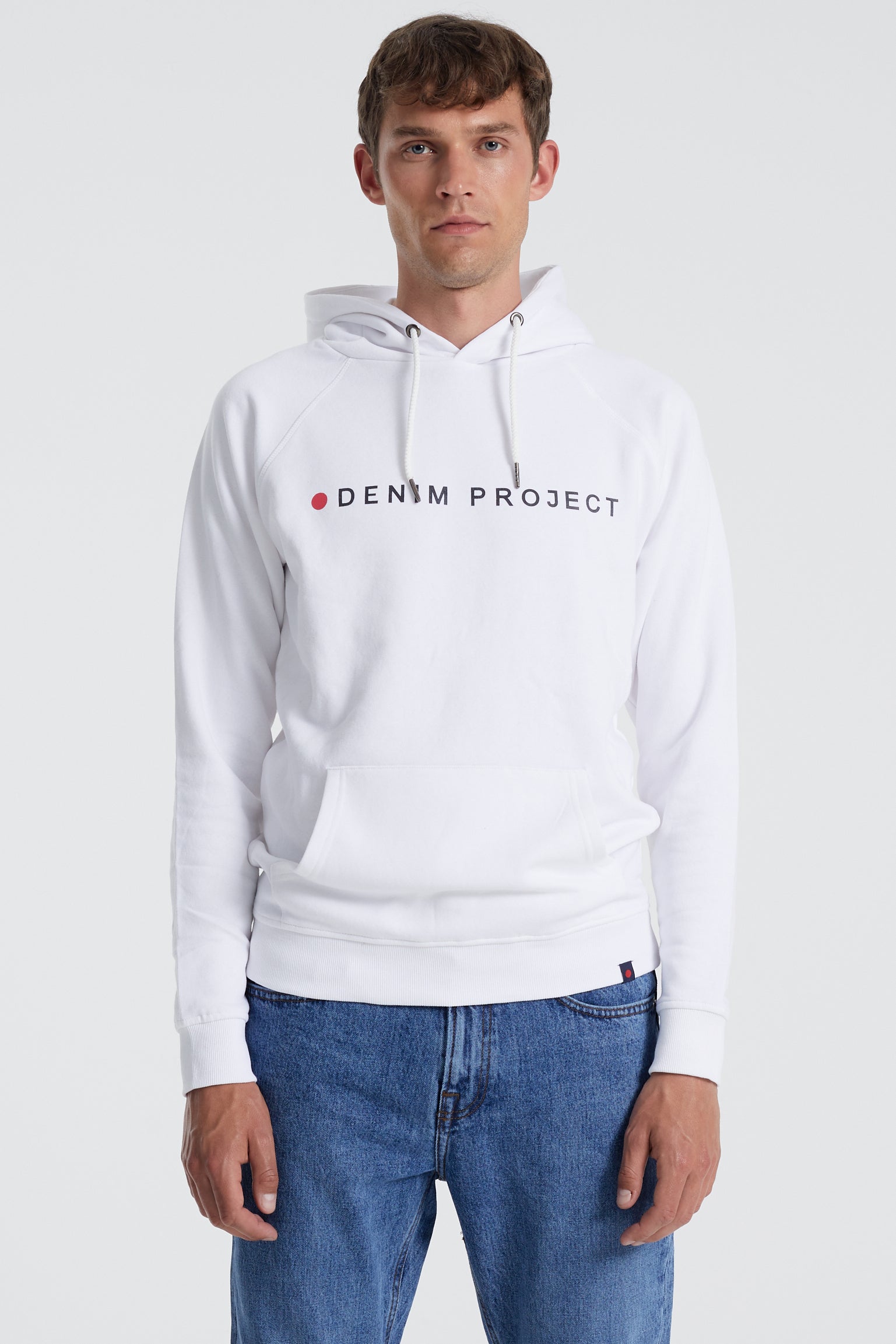 Denim project Logo Hoodie Sweat 002 White