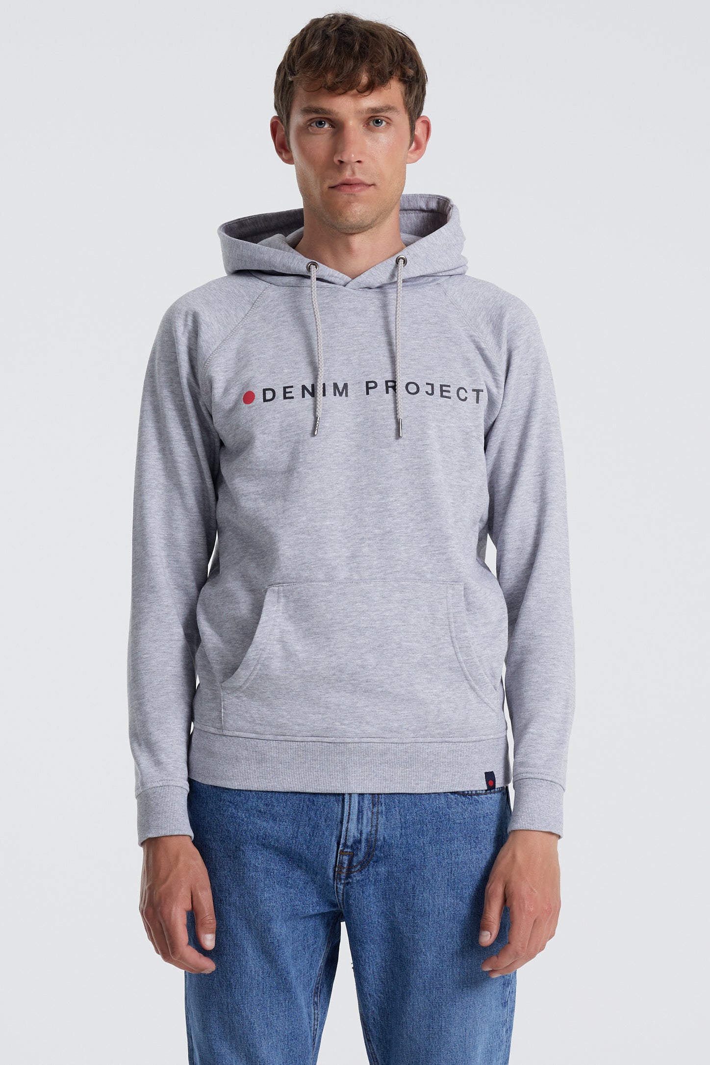 Denim project Logo Hoodie Sweat 003 Grey