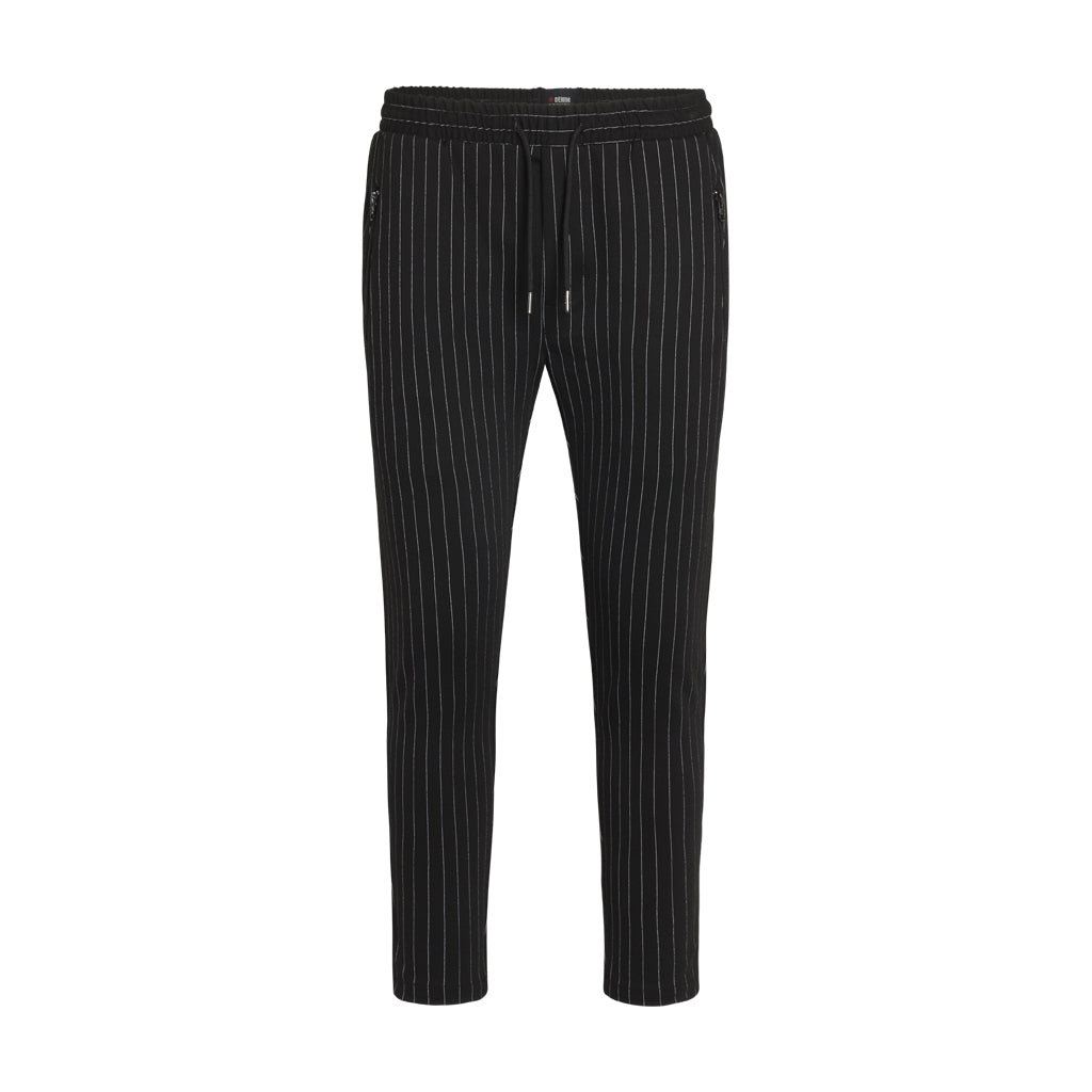 Denim project PONTE ELASTIC PANTS CROPPED Pants 027 Black White pin