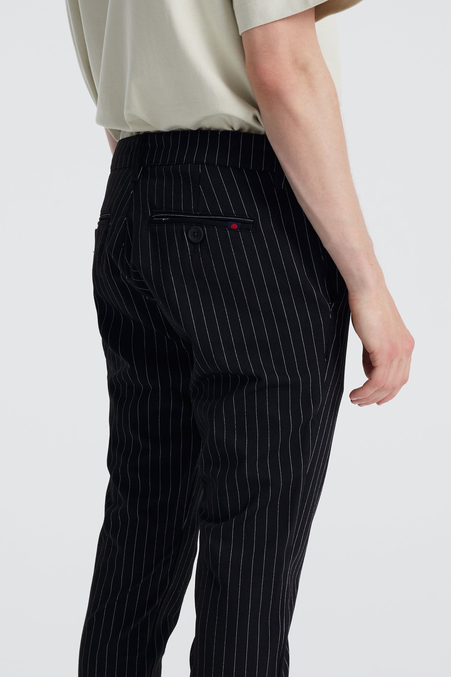 Denim project Ponte Roma Plain Pants 027 Black White pin