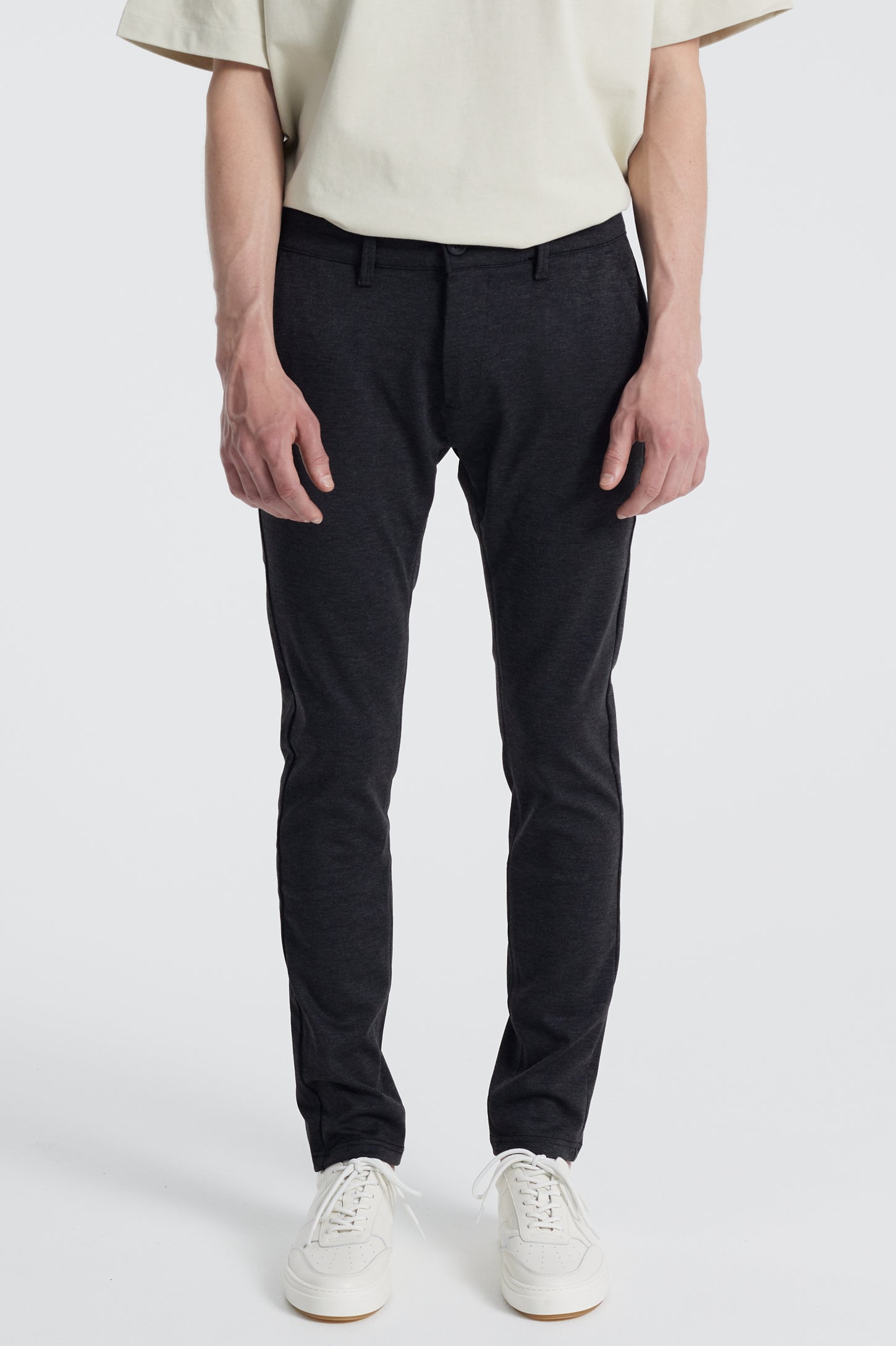 Denim project Ponte Roma Plain Pants 038 Dark Grey Melange