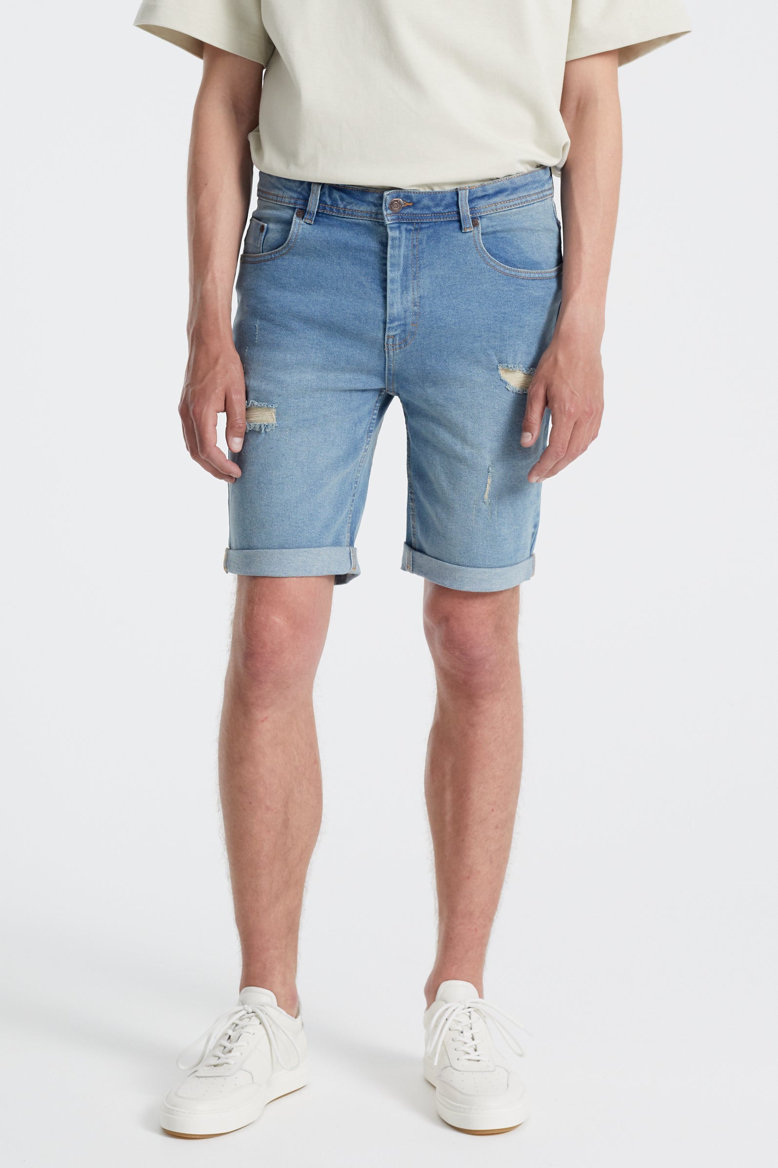 Denim project Mr. Orange Shorts 069 light blue destroy